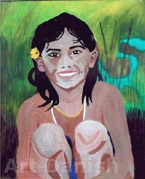 Little girl oilpainting  on canvas
